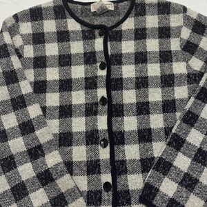 Vintage checkerboard Rena Rowan Cardigan in very good condition